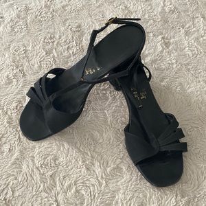 Vintage Leather/Linen Italian Sandals